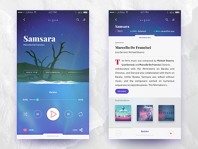 Mute app application genre mobile music player ui ux wave