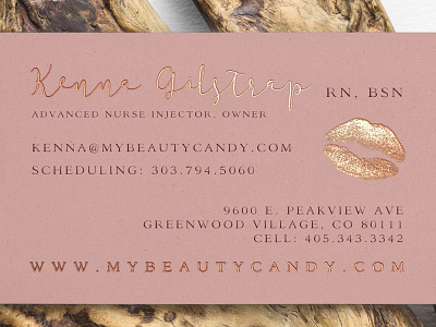 Beauty Candy Aesthetics - Business Cards chic debossed foil girly pink upscale