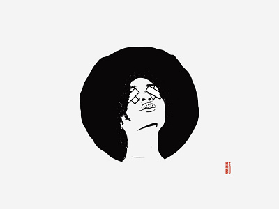 Hello World brand character design feminist fire fro icon minimal portrait simple woman