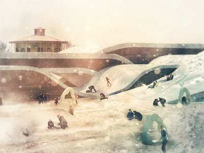 Snow-2015 architectural design architectural visualization cg art exterior design render snow day visualization