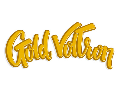 Gold Voltron Dribbble brush pen gold voltron logo