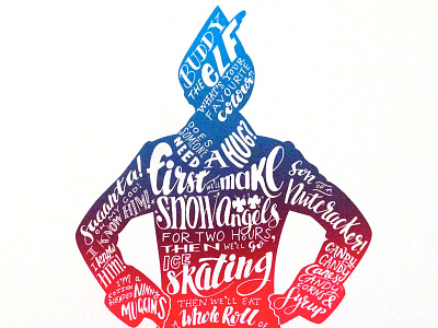 Buddy The Elf Hand Lettered Screen Print