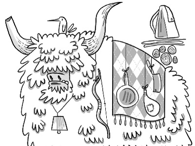 Yak Pack animal doodle yak