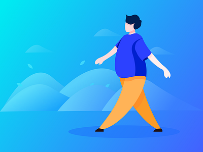 walk-趣动APP-行走状态插画 design illustration ui