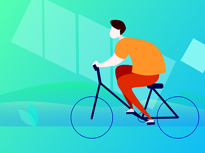 cycling-趣动APP-骑行状态插画 design illustration ui