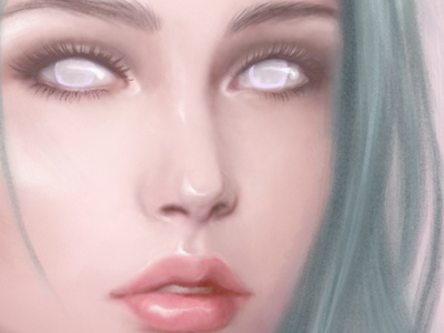 "Siren" close up digital drawing eyes girl hair illustration mermaid painting pastel