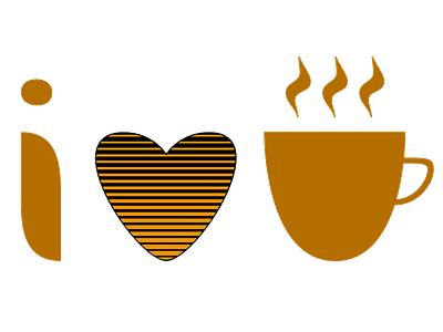 I Heart Coffee coffee icon lettering type design
