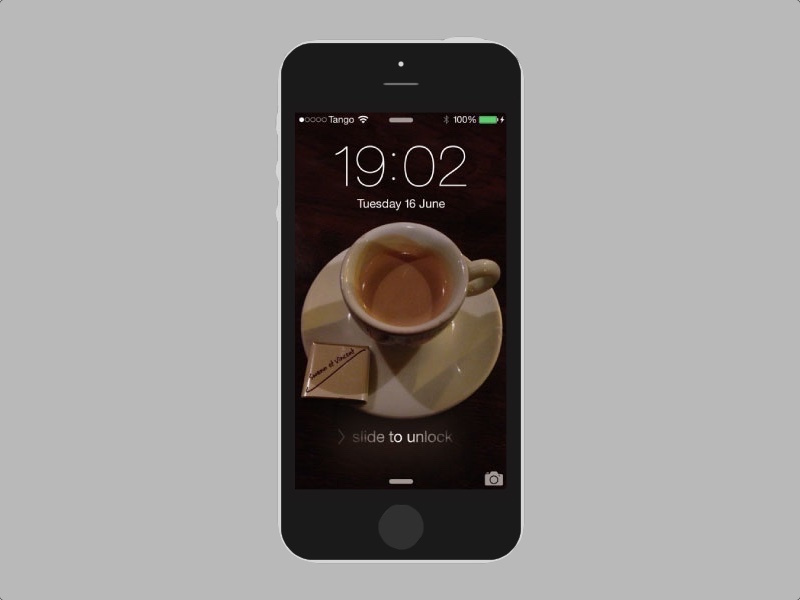 Caffeinated lockscreen mockup