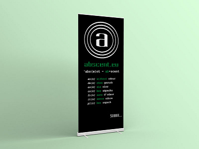 Abscent Rollup 2016 branding exhibition minimal multilingual presentation rollup