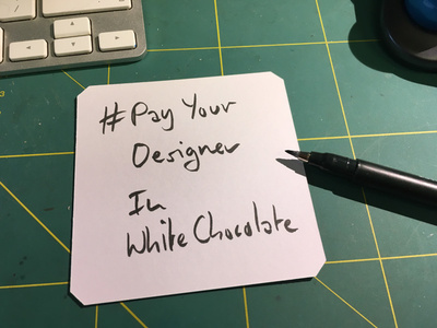 #PayYourDesignerInWhiteChocolate