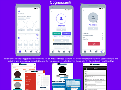 Cognoscenti - Wireframe android app ui ux wireframe