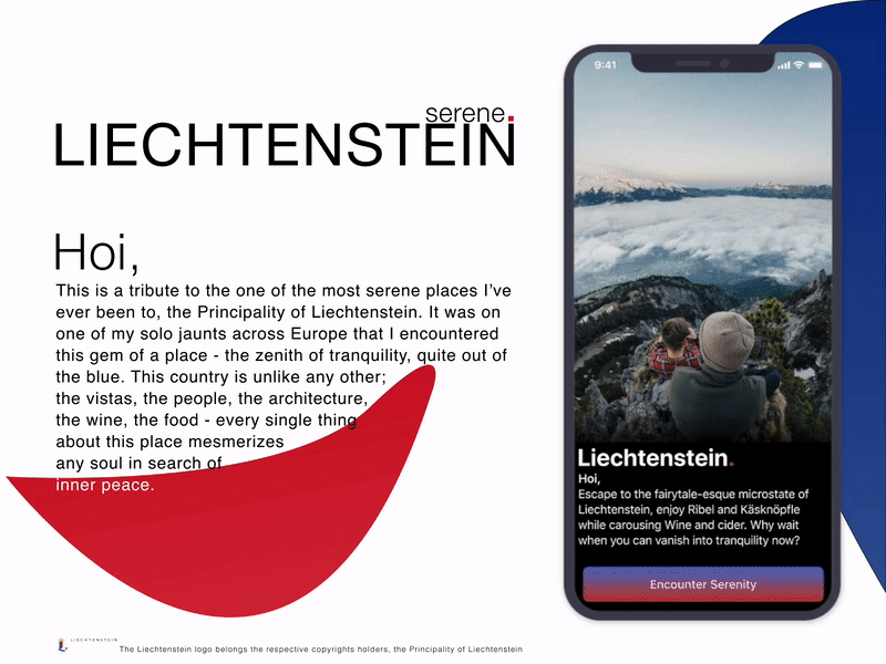 Serene Liechtenstein 🇱🇮 app appdesign design figma illustration mockup tourism ui user experience ux ux design ux research vaduz visiteurope