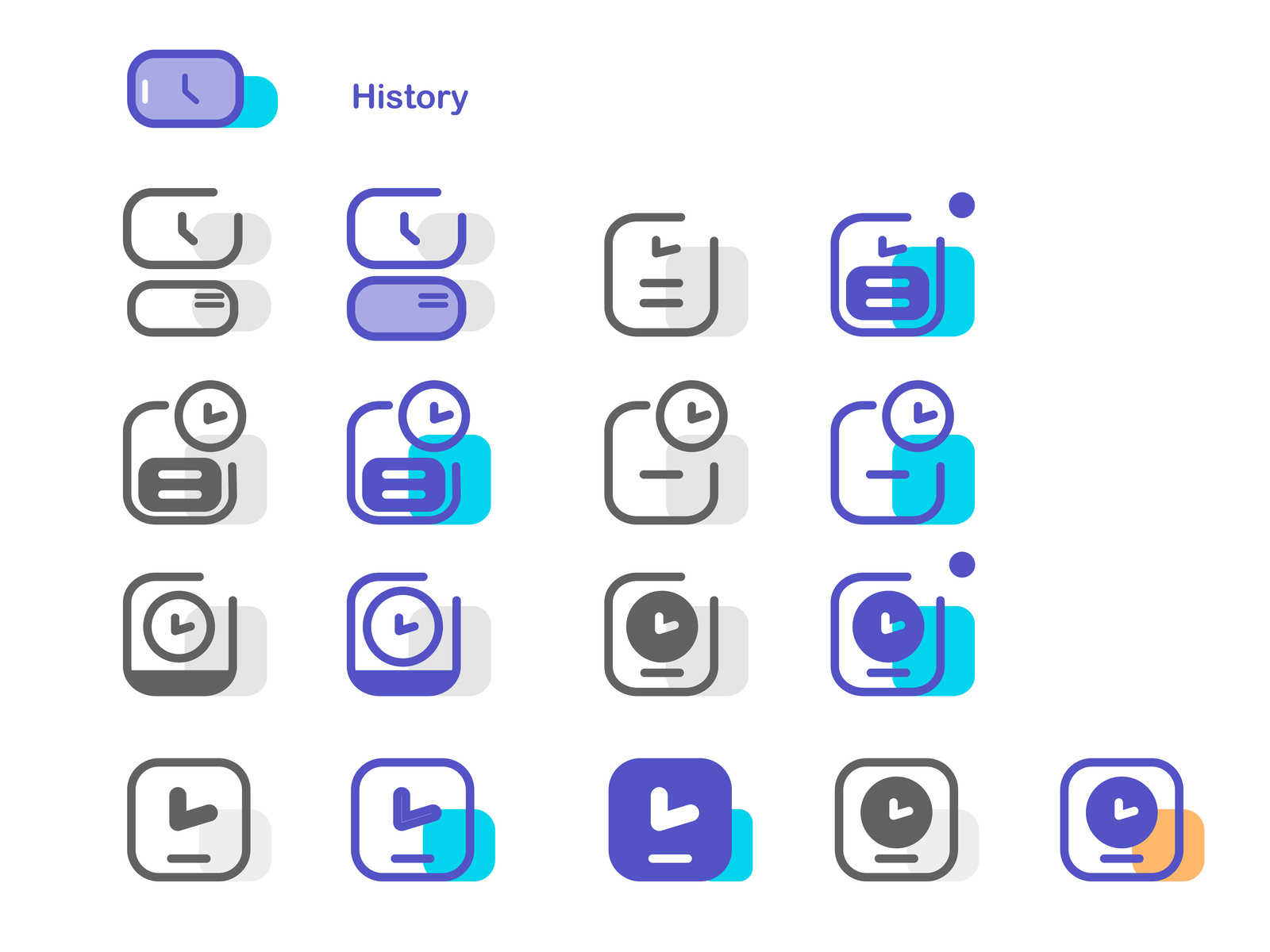 History Icon Set by trang truong on Dribbble