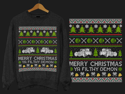 Car Christmas Sweater Design