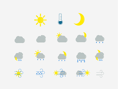 Weather Icon - Icon Cuaca - Ikon Cuaca adobe ilustrator application design icon illustration ui vector