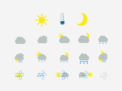 Weather Icon - Icon Cuaca - Ikon Cuaca adobe ilustrator application design icon illustration ui vector