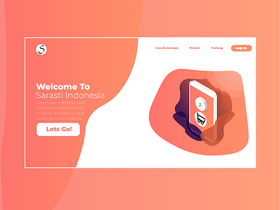 Landing Page Website Sarasti Indonesia v2 adobe ilustrator adobe xd application branding design gradient color illustration ui uiuxdesign ux vector web design