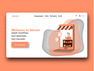 Web Landing Page Sarasti adobe ilustrator adobe xd app application design illustration ui uiuxdesign ux vector