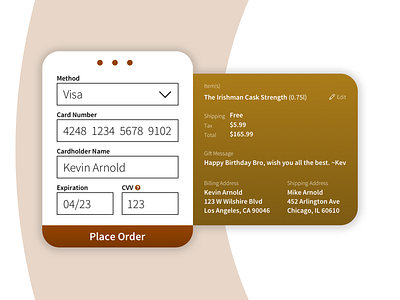 Whiskey Checkout Screen app design app designer checkout form checkout page daily ui design ui ui daily ui deisgn ui ux designer ux design