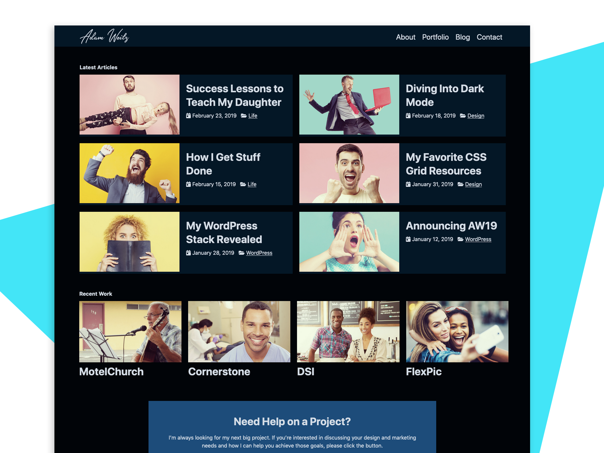 Dark Mode Blog by Adam Weitz on Dribbble