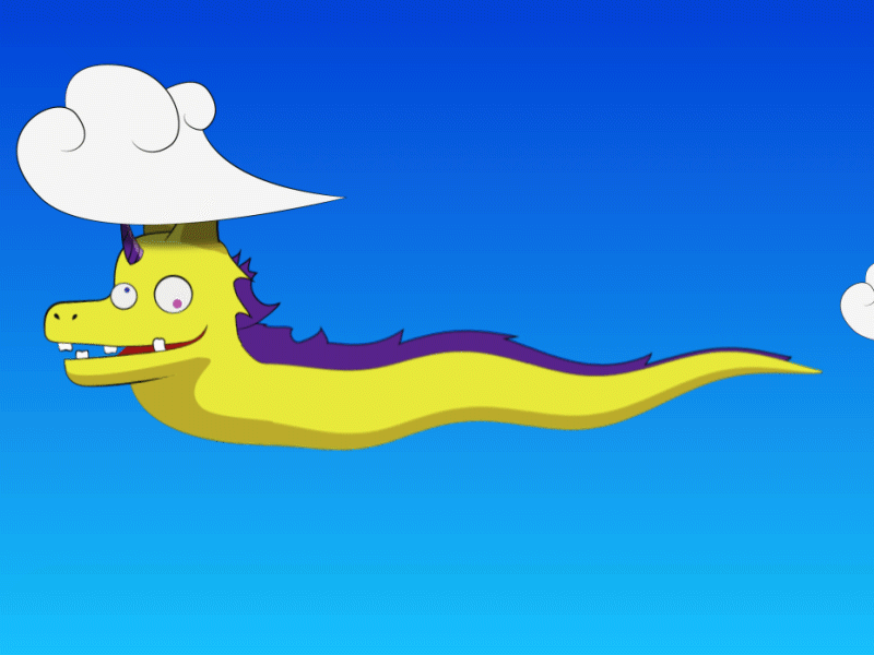 Bobo The Flying Dragon after effects animation illustrator