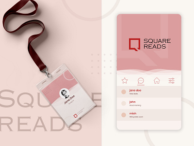 Square Reads Logo app icon branding design graphic identity card logo logo design pattern