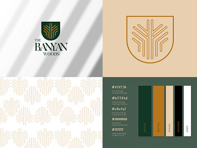 The Banyan Woods Logo Design branding business card design graphic graphic design hotel logo logo logo design pattern tree logo typeface vector woods logo