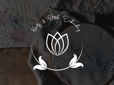 Knots & Stitch Embroidery Logo branding design illustration logo