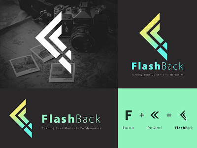 FlashBack branding design illustration logo minimal typography