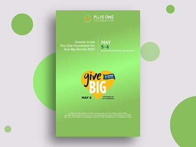 GiveBig Plus One concept donate flyer gravit illustrator nonprofit promotional redesign
