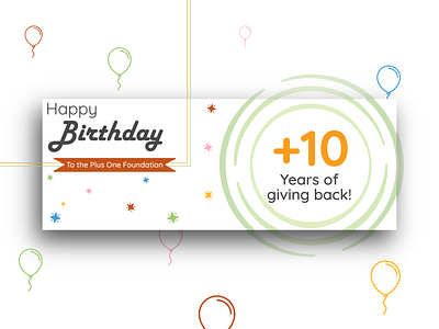 Plus One 10th Anniversary Facebook Cover adobe illustrator birthday celebration concept facebook facebook cover gravit illustration personal redesign simple