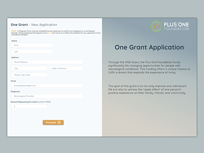 Daily UI - One Grant Redesign application dailyui form grant invision redesign signup ui
