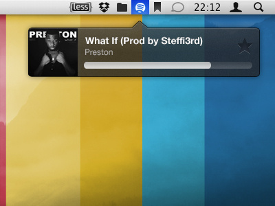 Spotify Menu Bar app bar finder icon interface ios mac menu music player spotify star ui