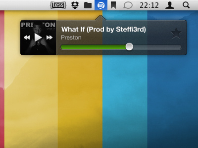 Spotify Menu Bar app bar controls finder icon interface ios mac menu music play player spotify star ui