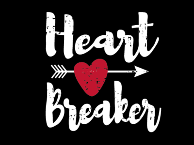Heart Breaker Black T-shirt design design illustration t shirt design typography vector