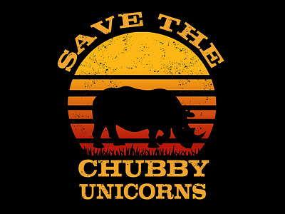Print Chubby Unicorns Black design illustration t shirt design typography vector