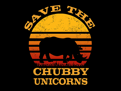 Print Chubby Unicorns Black