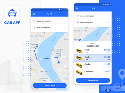 Cab APP branding cab car app car logo design illustration uiux