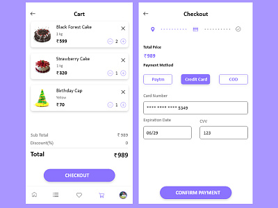 cart and checkout ui