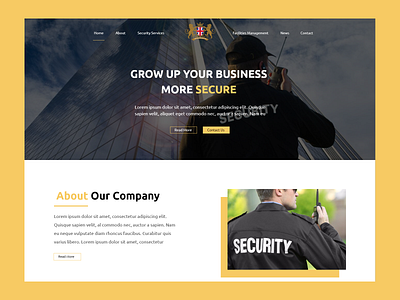 Partners Security Guard Website Template graphic design landing page ui web website website design