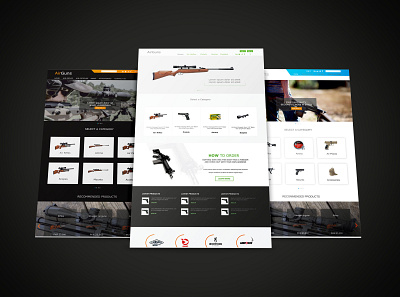 Airguns Web Templates airguns guns landing page web design website design website template xd design