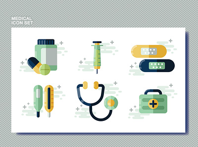 Medical Icon Set flatdesign icon illustration vector