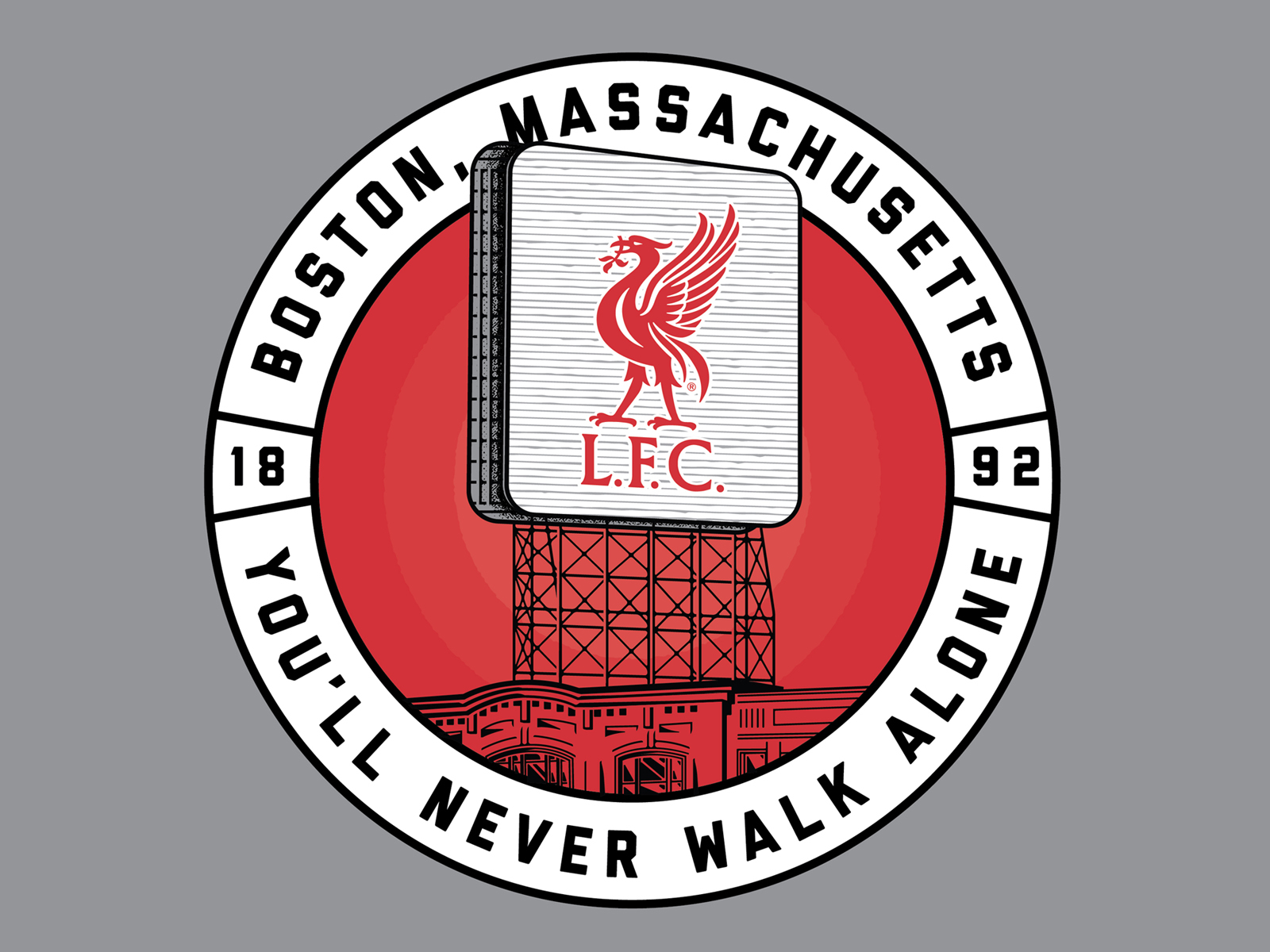 LFC - Boston Landmark apparel boston building citgo fenway illustration landmark lfc liverpool football club sign tee ynwa