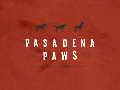 Pasadena Paws - Branding branding dogs hand made handdrawn identity logo logotype texture vector