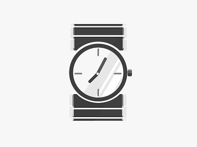 Watch flat grayscale icon time ui watch wrist watch