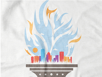Northeastern Entrepreneurs Club boston fire flames iconic northeastern skyline tee texture torch university