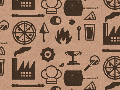 Pizza Pattern chef dough drink factory fire gear icons kitchen pattern pizza