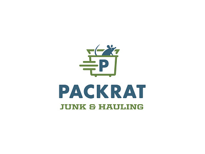 Packrat Branding branding dumpster hauling icon identity junk logo packrat rat typography
