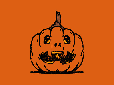 Pumpkin Study carving face flame fun halloween icon illustration linework mouth pumpkin study texture