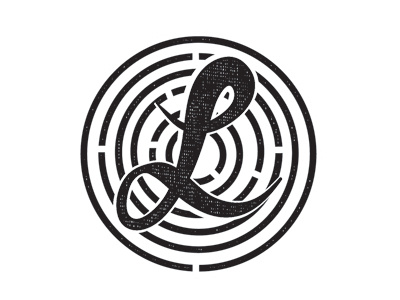 Labyrinth logo mark: updated hand drawn labyrinth logo maze textures